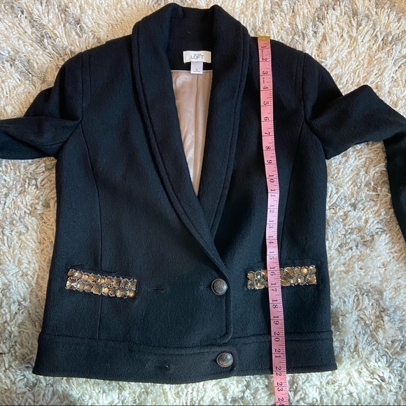 LOFT | Wool Blend Cropped Black Blazer - Picture 13 of 13